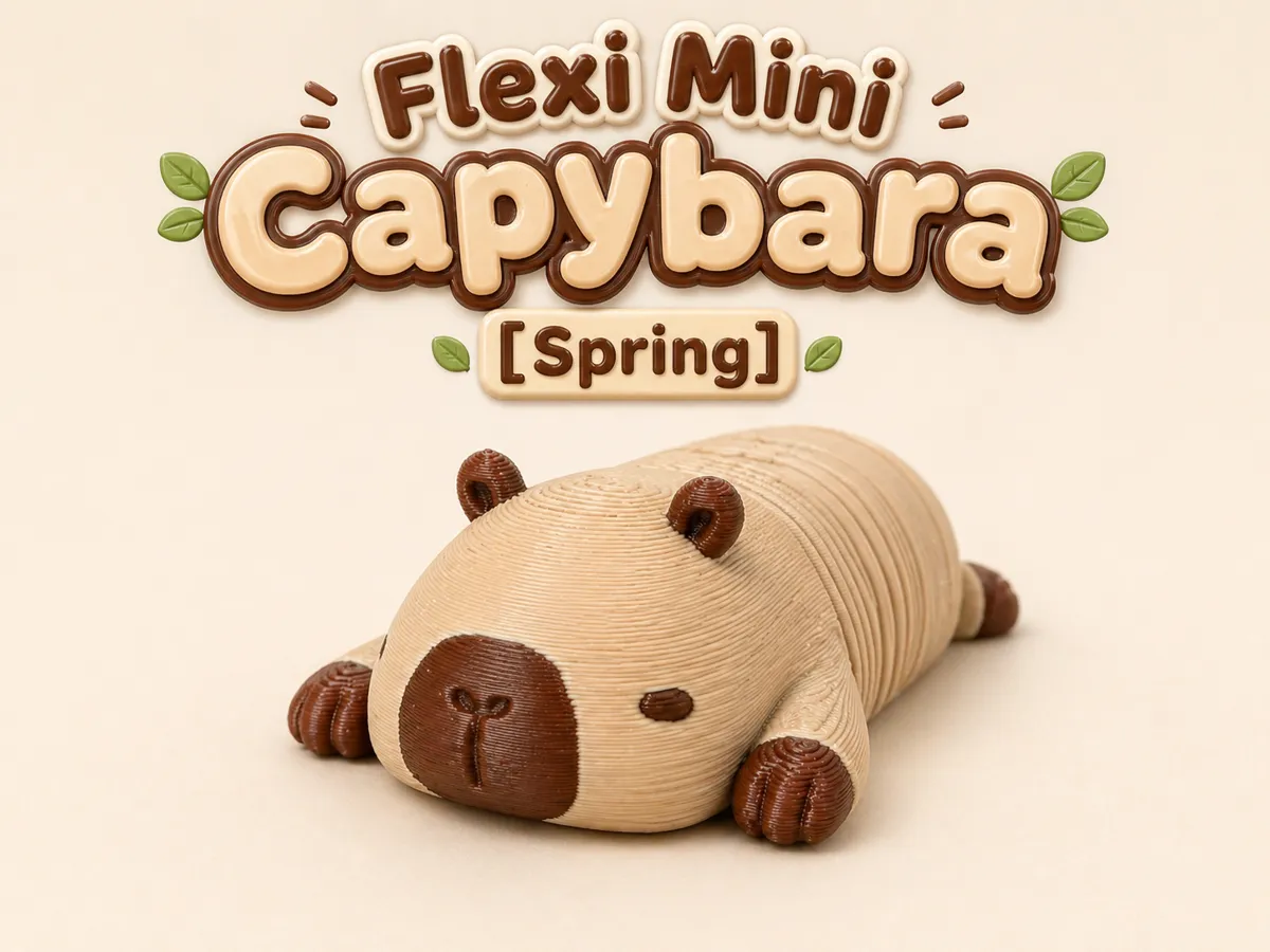 Flexi Mini Capybara [Spring] - Free 3D Print Model - MakerWorld