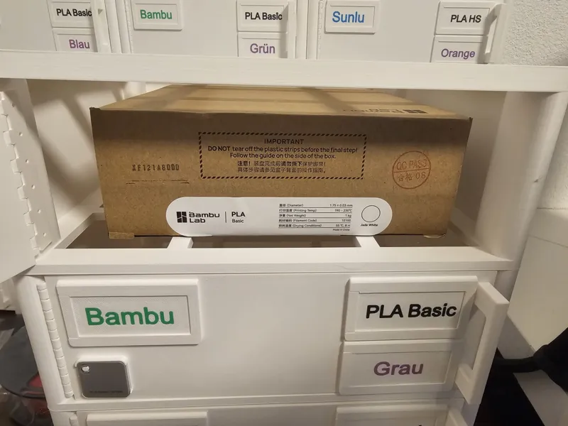 Filamentspulen Aufbewahrung