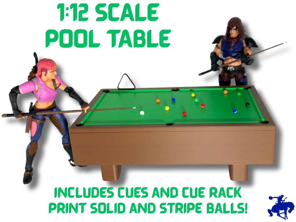 Pool Table for 1:12 Scale Action Figures