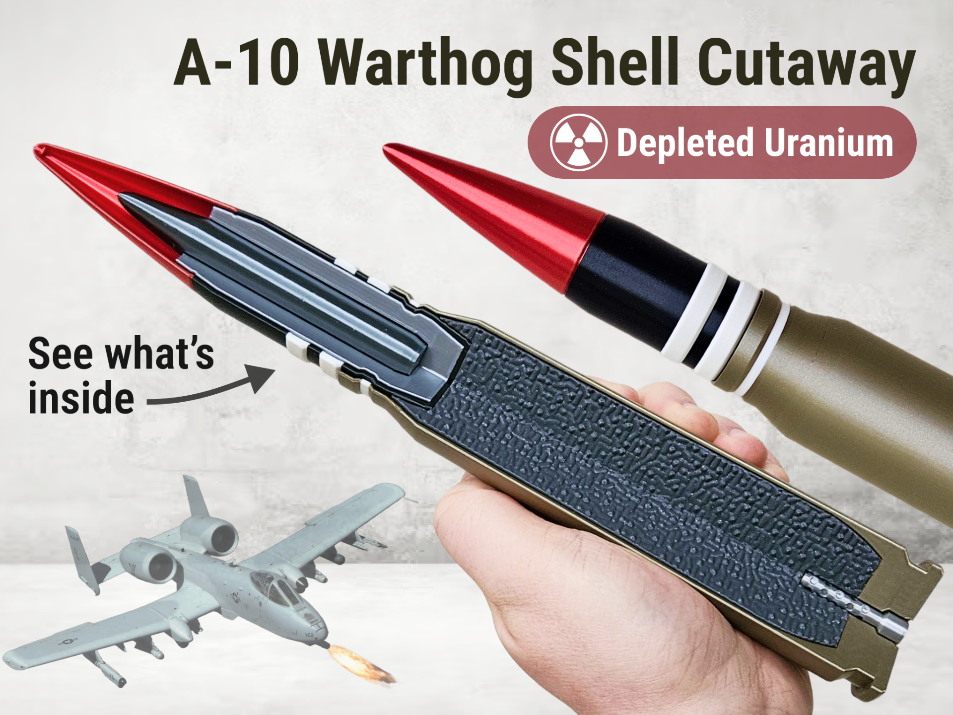 A-10 Warthog Depleted Uranium Shell Cutaway