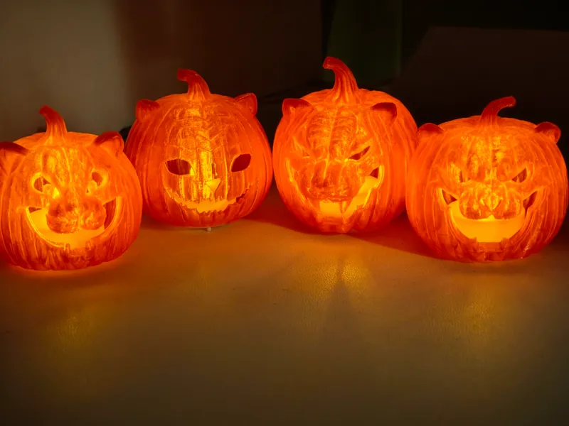 Halloween LED tealight lanterns - Tiger pack