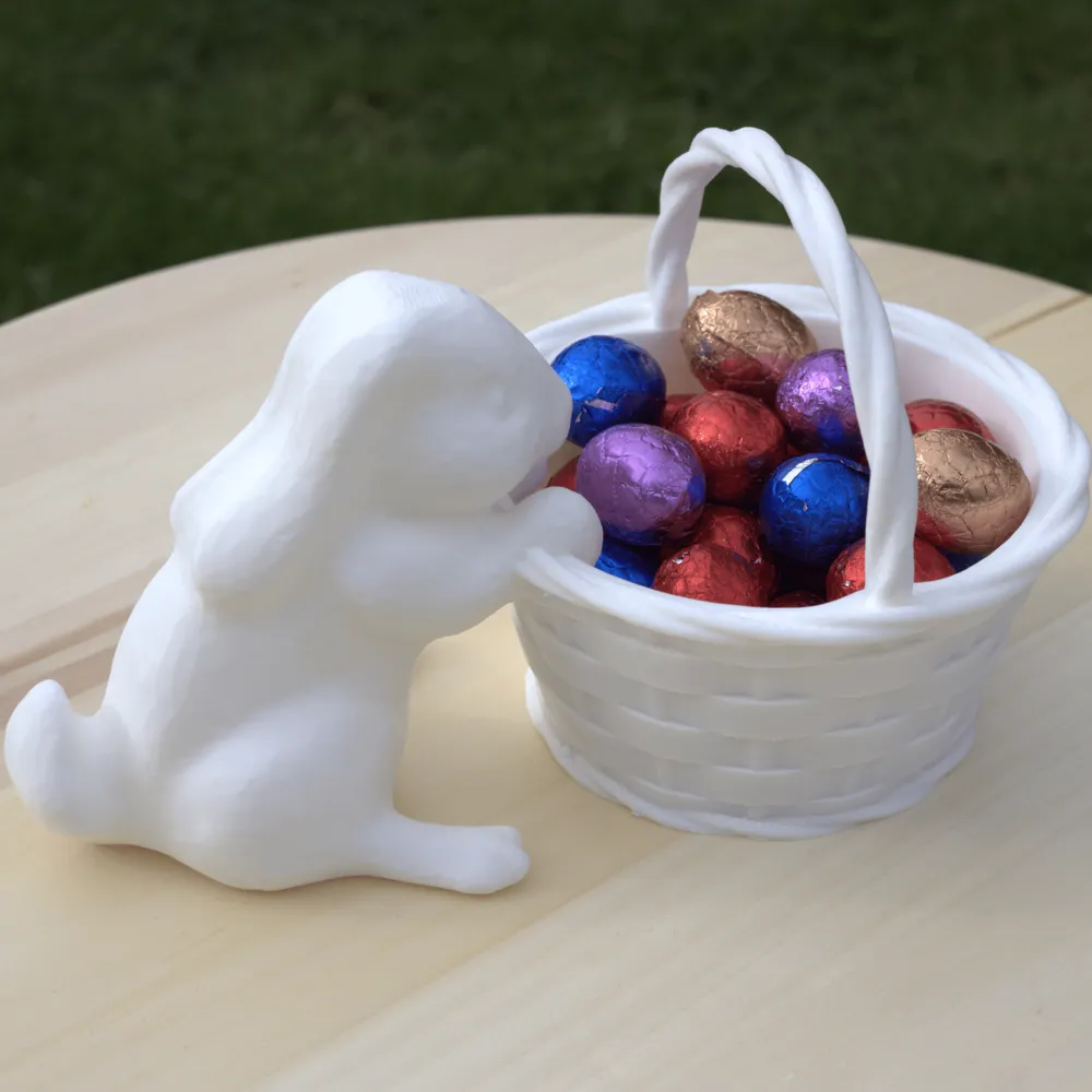 Beautiful Easter Bunny with cute basket for eggs by HandiCraftManShip ...