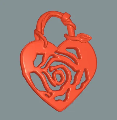 Heart Locked Rose - Charm for Valentine's Day