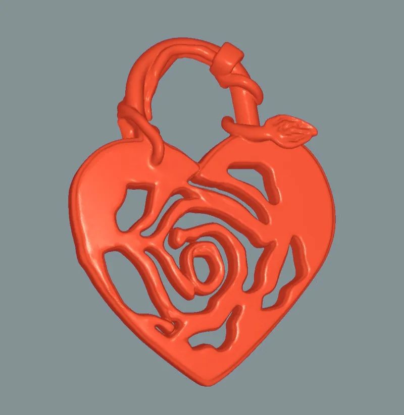 Heart Locked Rose - Charm for Valentine's Day