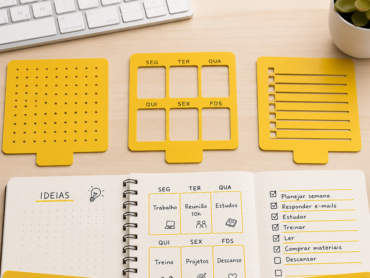 Estênceis Bloco Notas Checklist Planner Pontilhado