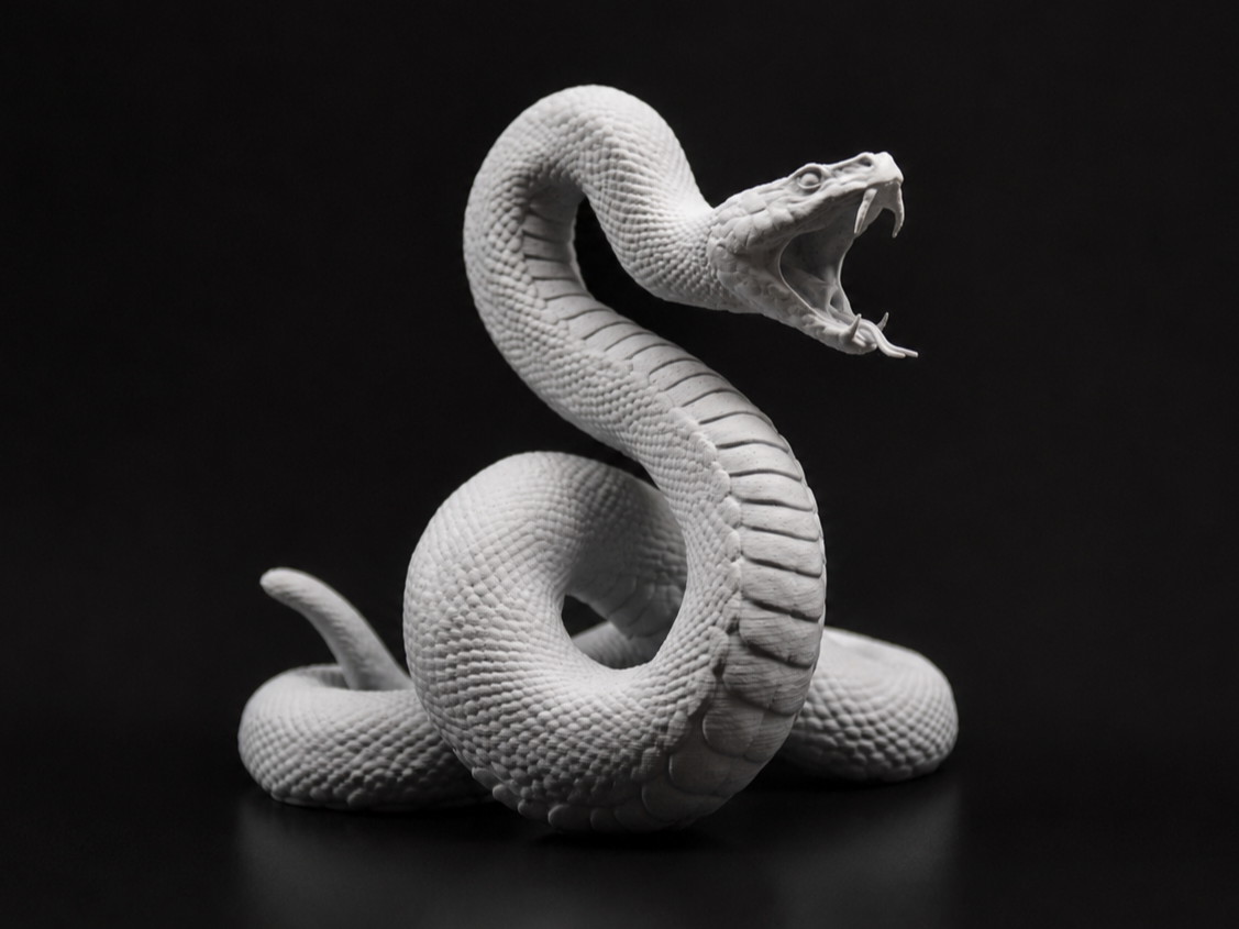 Attacking Snake Statue