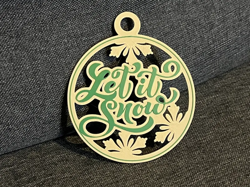 Christmas tree Let it Snow ornament