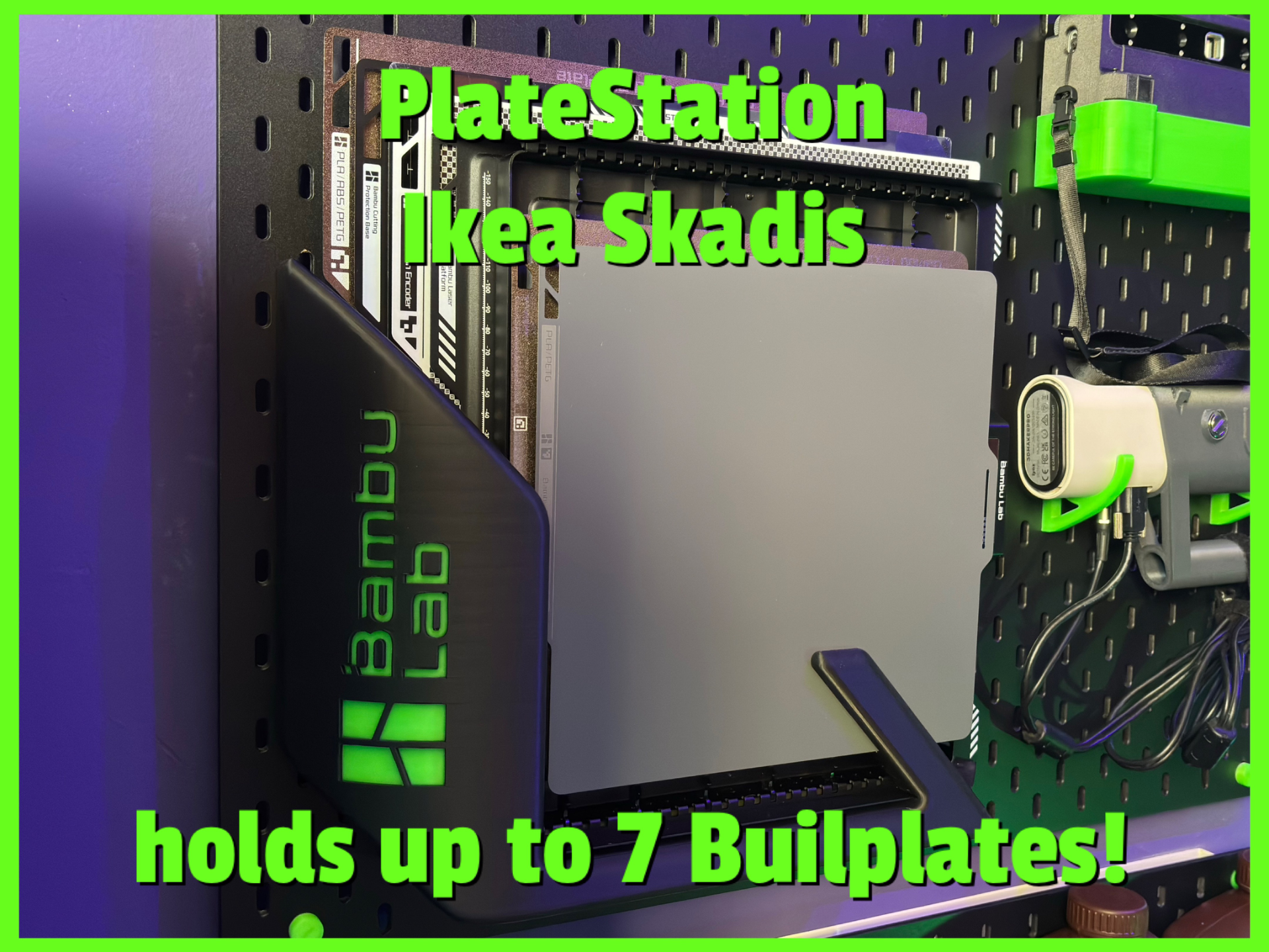 PlateStation Ikea Skadis Build Plate Holder