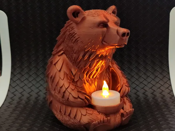 Photophore ours pour bougie LED