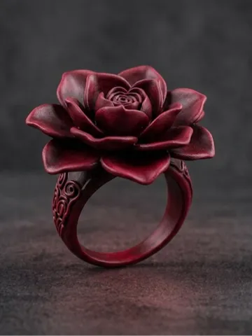 Accesorio para impresora 3D: 大朵莲花戒指,通用内径尺寸 — vista de referencia 2
