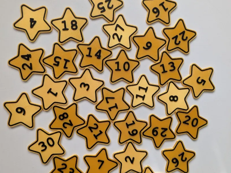 Educational Counting Stars 1-30 Editable