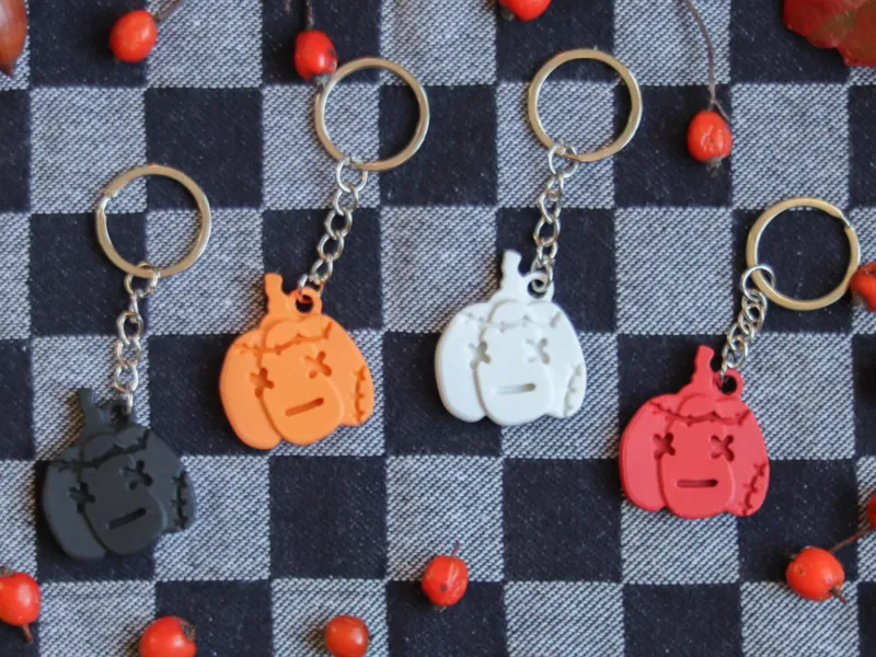 Scarred Pumpkin Keychain