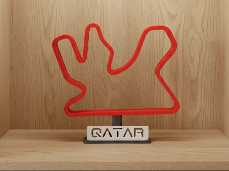 F1 track Qatar outline stand (no AMS needed)