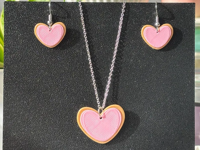 Valentine Strawberry Heart Pop Tart Jewelry Set