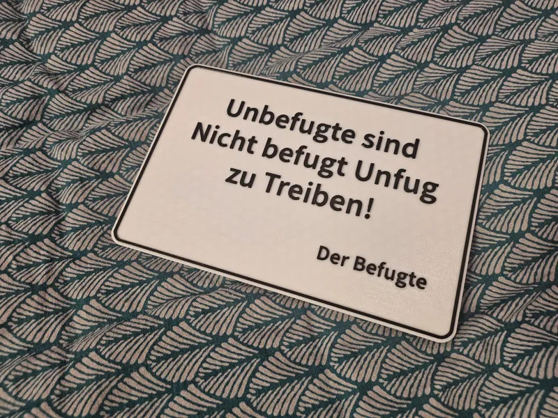Befugte Spruchschild