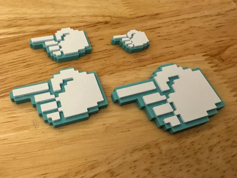 8-Bit Pointed Hand- Fridge Magnet