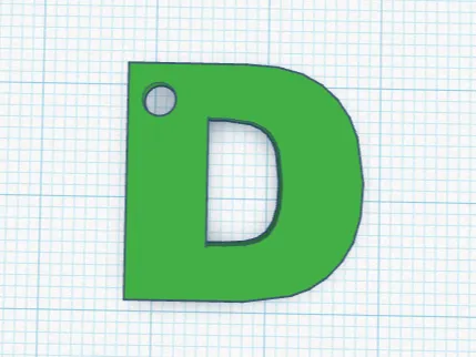 keychain with the letter D