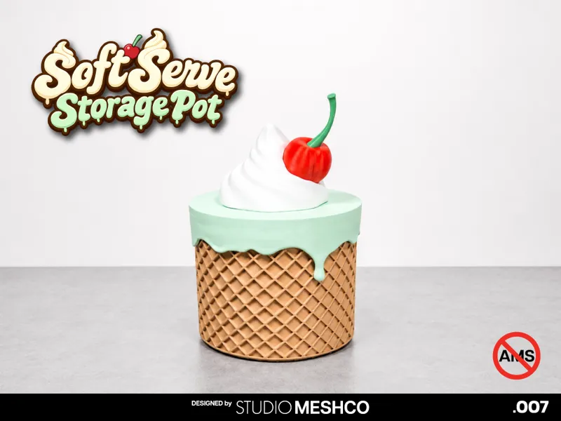 Soft Serve Storage Pot Dessert Decor Waffle Cone