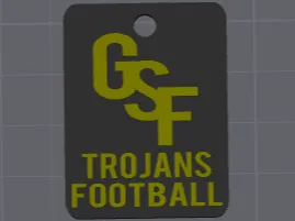 Green Sea Floyds Trojans Football Keychain