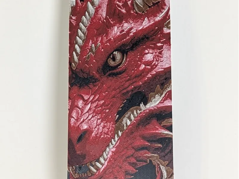 Red Dragon Bookmark - 5 Color HueForge