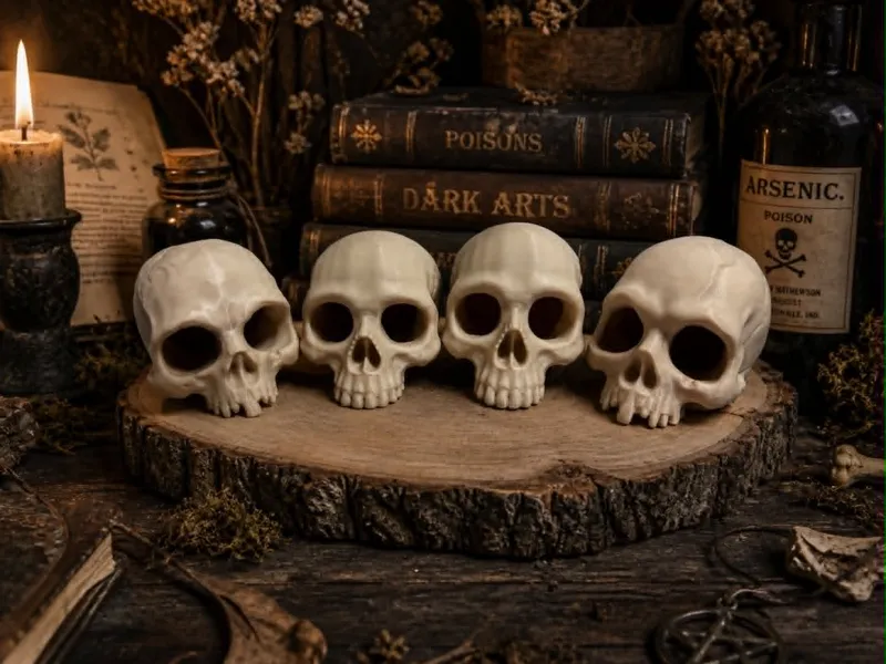 Hollow old Skull Hide - Spider Cave, gothic spooky