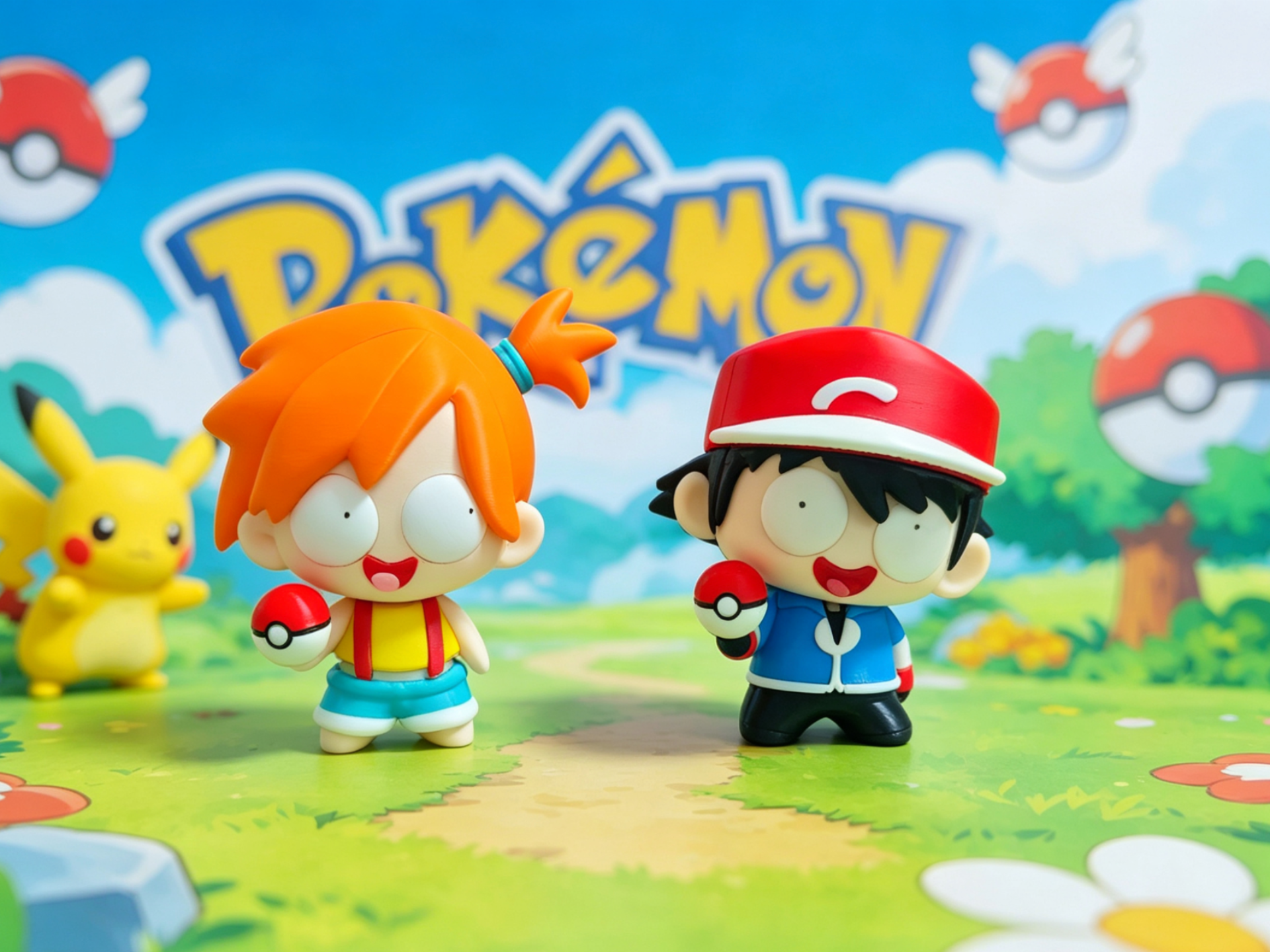 Miniatura 1 do modelo 3D Pokemon Misty 智慧宝可梦 小霞 多色全分件（NO AMS) 多色一体打印多版本