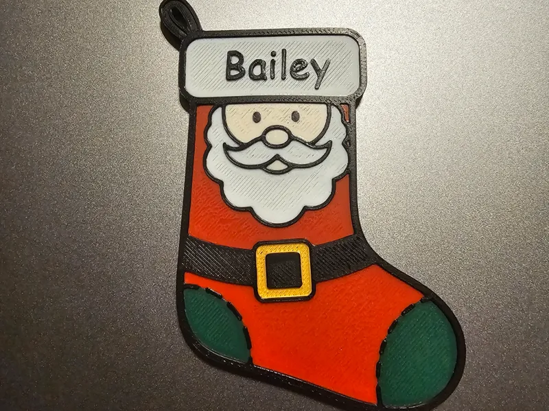 Personalized  Santa Stocking Ornament
