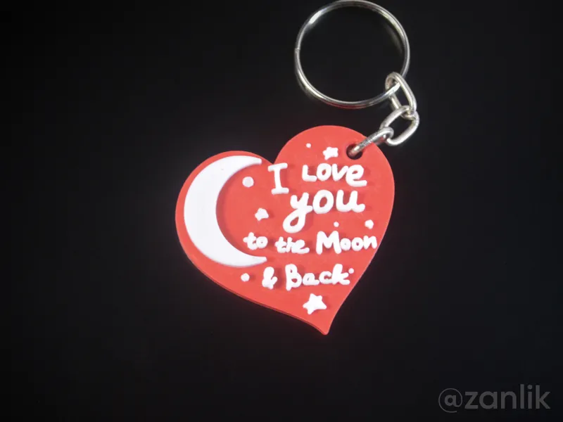 Heart Keychain – I Love You to the Moon and Back