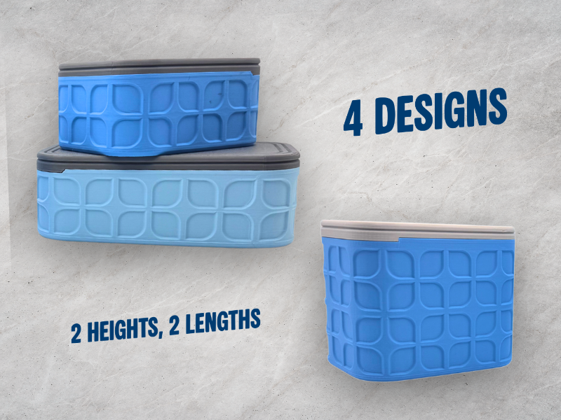 Geo Embossed Storage Box w/Sliding Snap-Close Lid