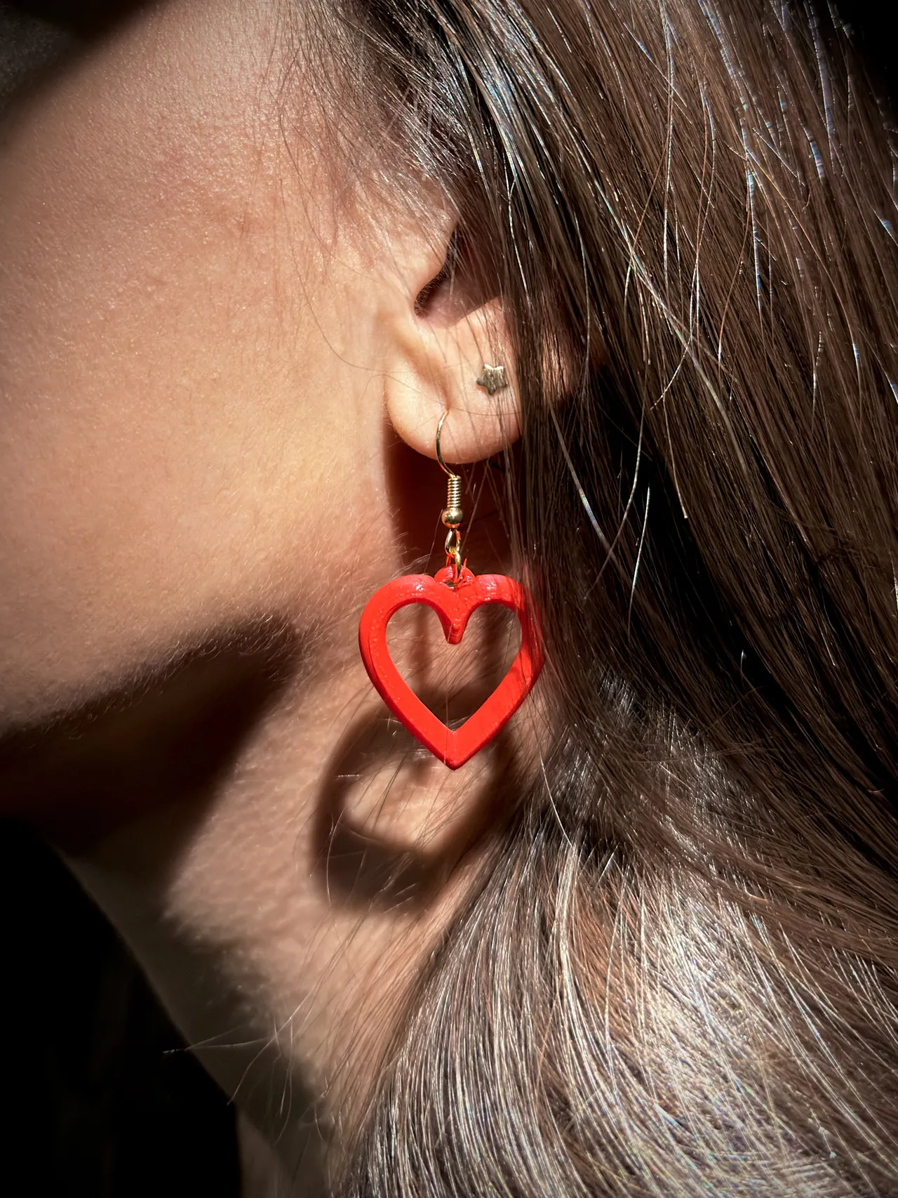 Heart-Shaped Dangle Earrings - Romantic Jewelry view 3