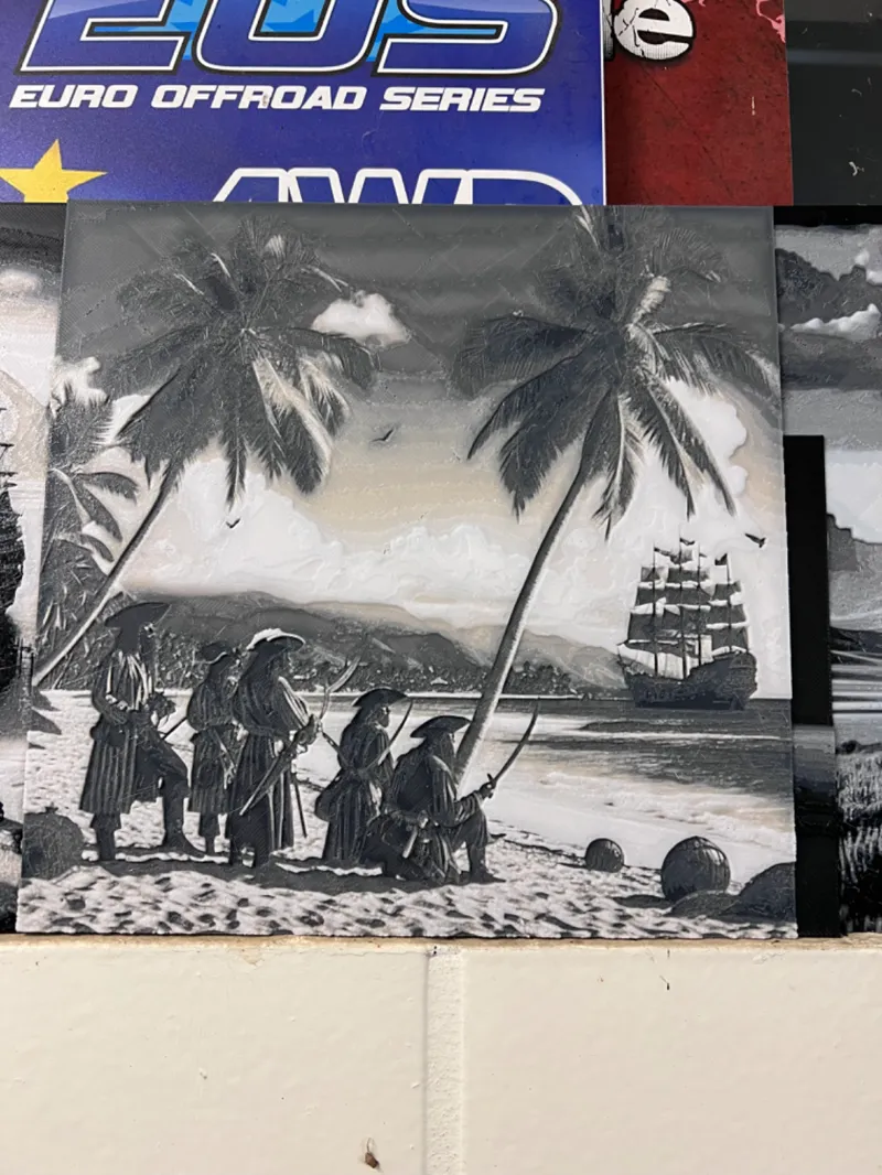 HUEFORGE Pirate ship and pirates on the beach
