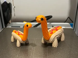 Cute Hot Dog Dino - Knitted Texture