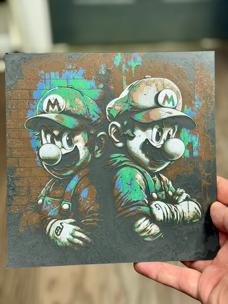 Mario Grunge Style HueForge | Super Mario 