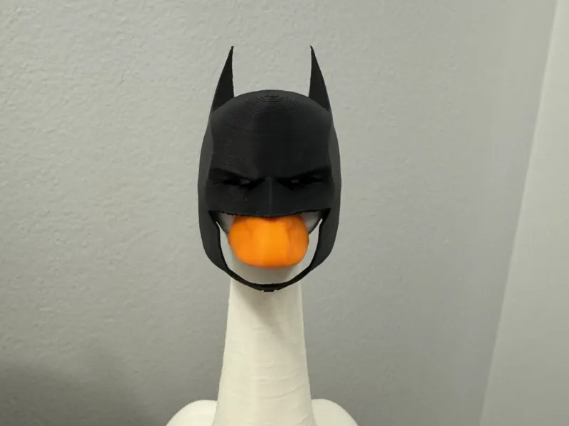 Batman cowl for desk goose