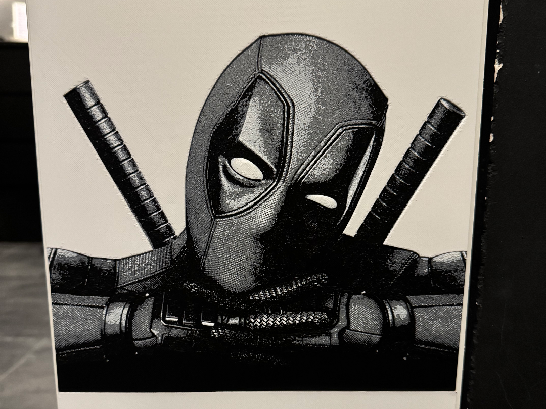 Deadpool Hueforge B&W Wallart