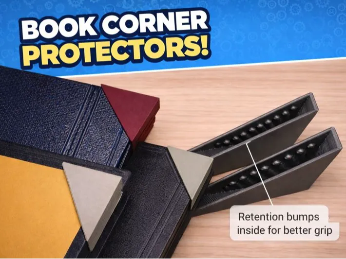 Book Corner Protectors – Grips w/ Retention Bumps