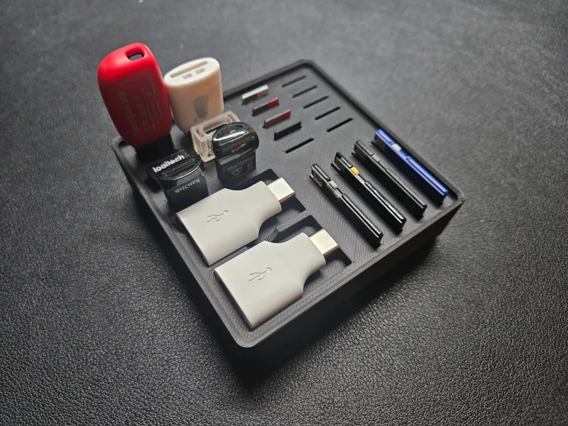 2x2 Gridfinity Holder for USB-A MicroSD & SD 