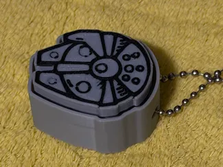 Cartoon Millennium Falcon Clicker Keychain
