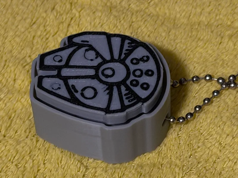 Cartoon Millennium Falcon Clicker Keychain