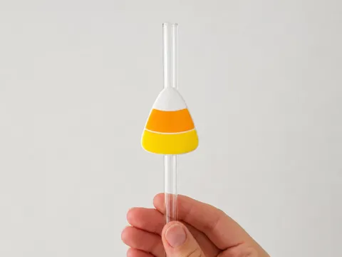 Letrero o emblema decorativo: Candy Corn Straw Topper — referencia de MakerWorld