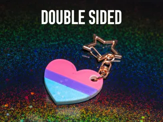 Bi Heart Keychain AMS