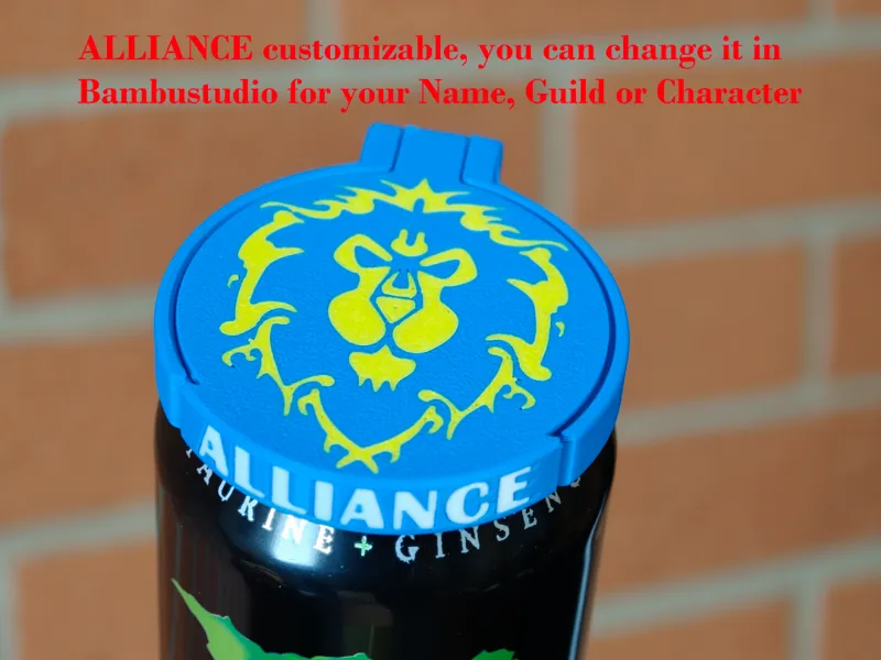 World of Warcraft ALLIANCE can lid- customizable