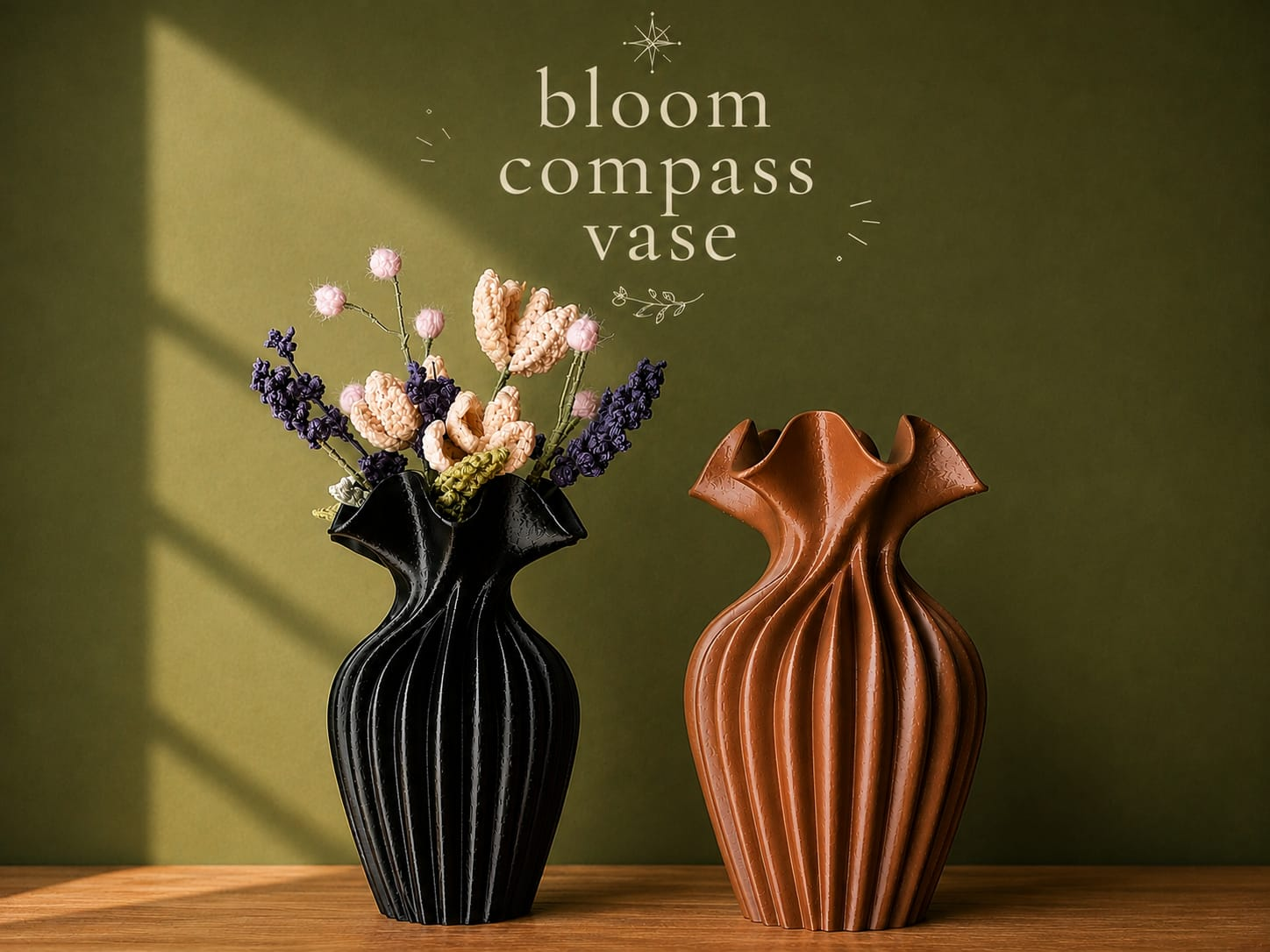 Bloom Compass Vase – Organic Twisted Vase - 1