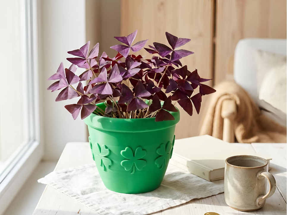 Mini Shamrock Planter Pot - Lucky Clover Design