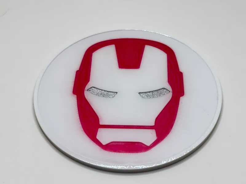 Iron Man cup coaster epoxy pour