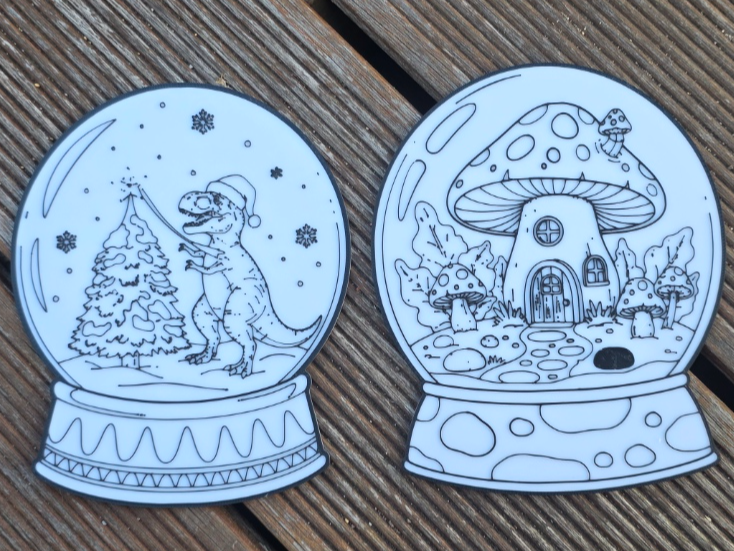 18 snow globe colouring in sheets
