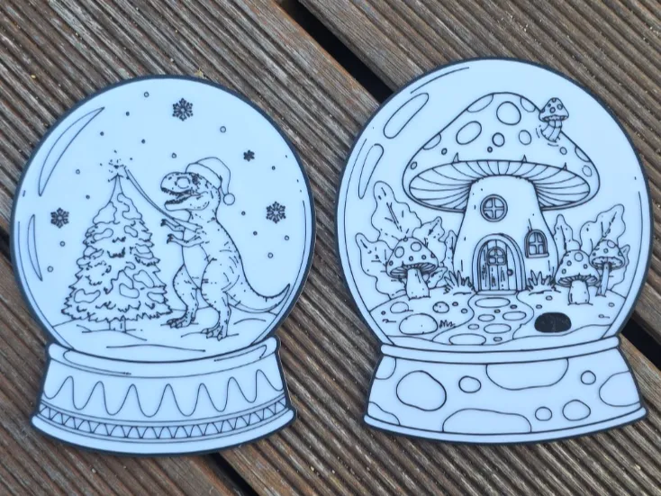 18 snow globe colouring in sheets
