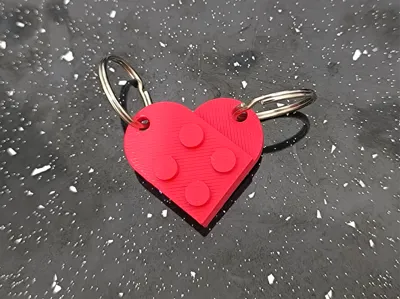 Brick Heart Keychain (Perfect Snap)