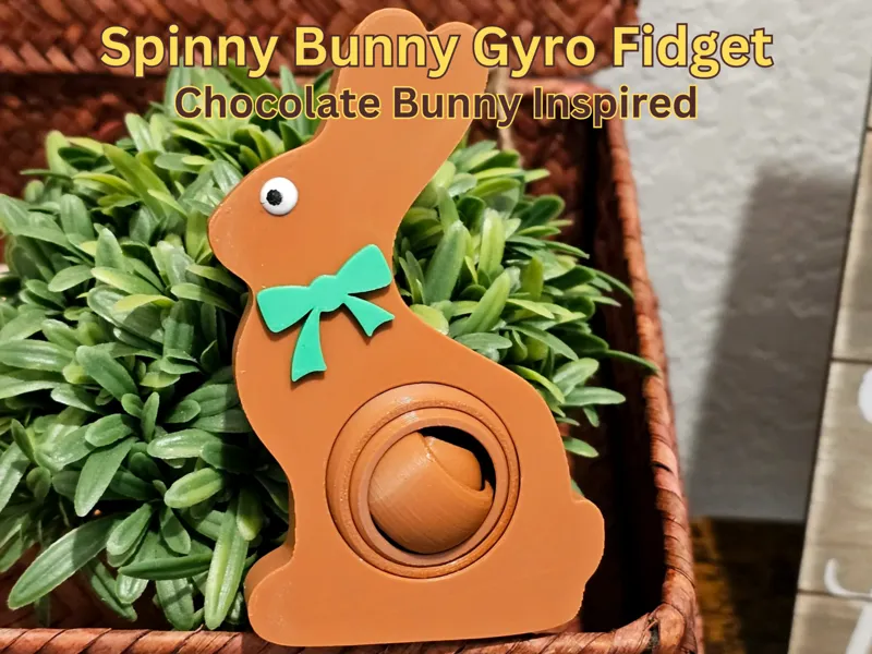 Spinny Bunny Gyro Fidget: Chocolate Easter Bunny