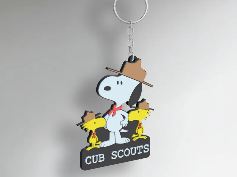 Customizable text - Snoopy Scout Patrol Keychain